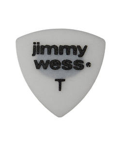 Jimmy Wess Púas Forma Escudo Thin con Lija JW-TR-T(50), Blanco (Paquete con 10 pzas)