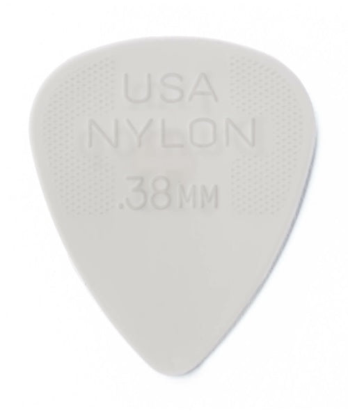 Dunlop Púas Nylon Standard 44B.38(36) .38mm, Blanca con 10 piezas
