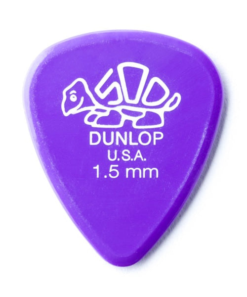 Dunlop Púas Delrin 500 41B1.5(36) 1.50mm, Morado con 10 piezas