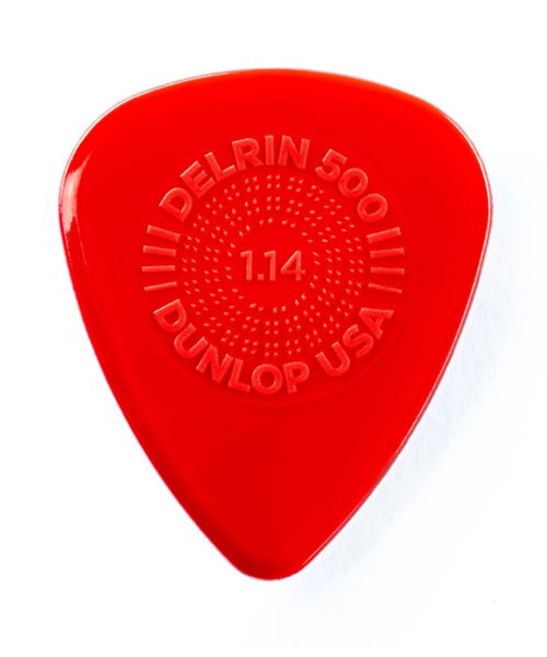 Dunlop Púas Prime-Grip Delrin 500 450B1.14 (36) 1.14mm, Rojo con 10 piezas