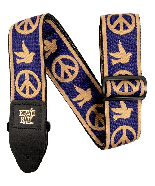 Ernie Ball Tahalí­ Jacquard 4699 Navy Blue and Beige Peace Love Dove