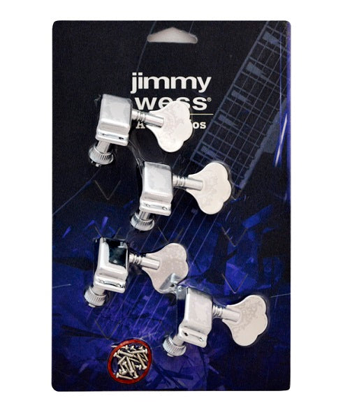 Jimmy Wess Maquinaria SKG470CR-CK para Bajo Eléctrico 4 en Línea, Cromada (Perno y Botón Metal)