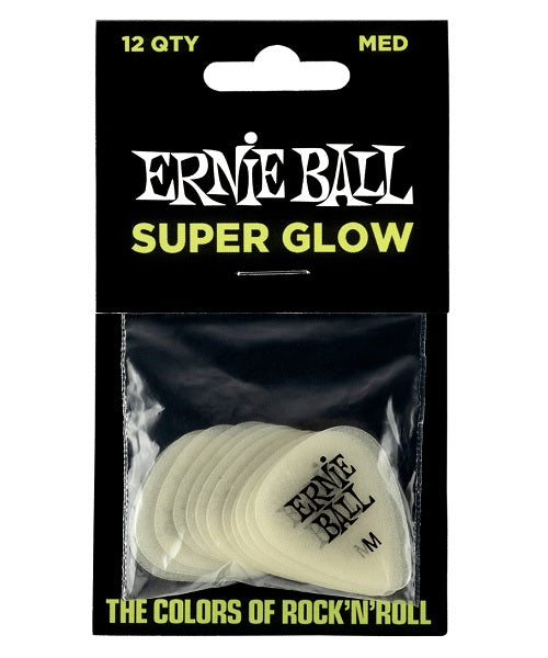 Ernie Ball Púas Super Glow 9225(12) Medium con 12 piezas