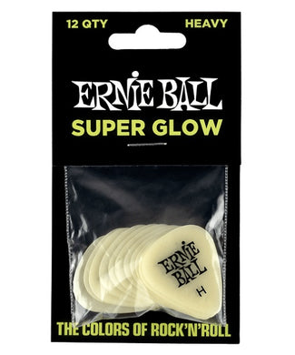 Ernie Ball Púas Super Glow 9226(12) Heavy con 12 piezas