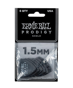 Ernie Ball Púas Prodigy 9331 Shield Negro 1.50 con 6 Piezas