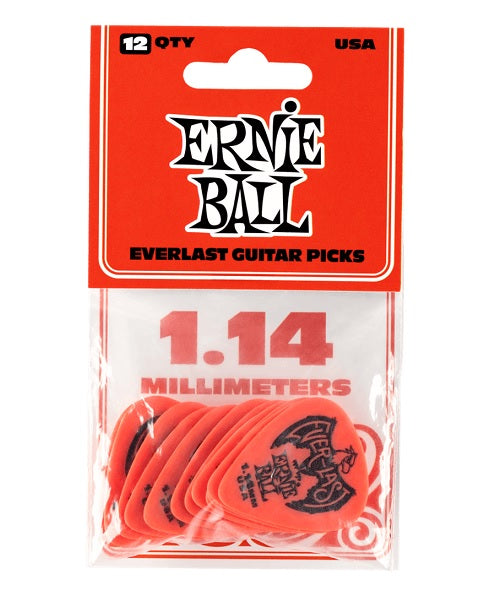 Ernie Ball Púas Everlast 9194 Rojo 1.14 con 12 Piezas