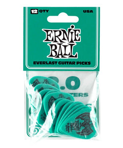 Ernie Ball Púas Everlast 9196 Verde Agua 2.00 con 12 Piezas