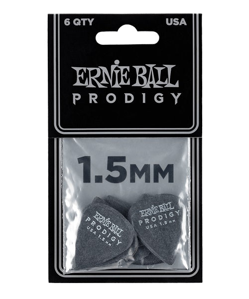 Ernie Ball Púas Prodigy 9199 Standard Negro 1.50 con 6 Piezas