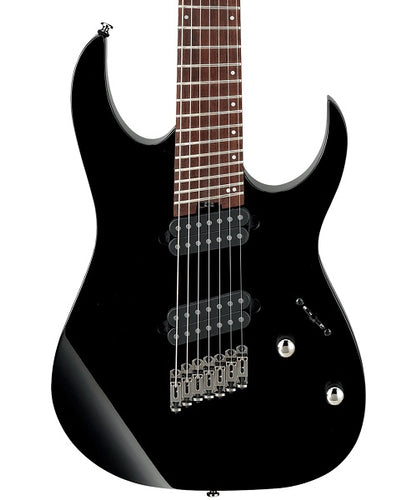 Ibanez Guitarra Eléctrica RGMS7-BK, Negra, 7 Cuerdas, Serie RG Multi-Escala