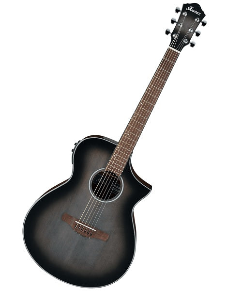 Ibanez Guitarra Electroacústica Negro Transparente Sombreado Negro AEWC11-TCB, Serie AEW