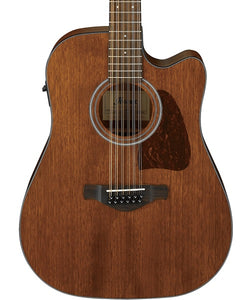 Ibanez Guitarra Electroacústica Caoba de 12 cuerdas AW5412CE-OPN, Serie Artwood