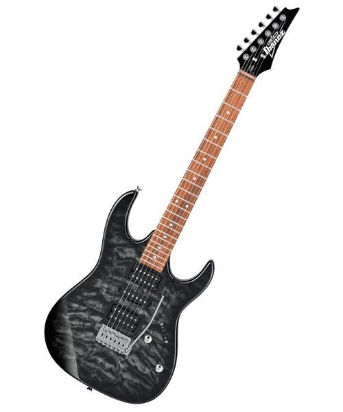 Ibanez Guitarra Eléctrica Negra Transparente Sombreado GRX70QA-TKS, Gio RG