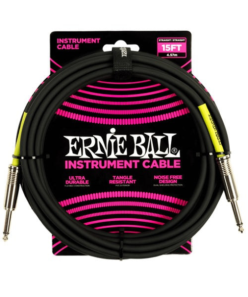Ernie Ball Cable Braided 6399 Negro 4.572 Mts. Recto/Recto