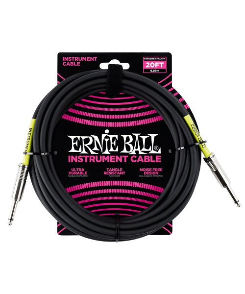 Ernie Ball Cable Clásico 6046 Negro 6.09 Mts. Recto/Recto
