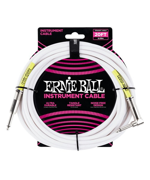 Ernie Ball Cable Clásico 6047 Blanco 6.09 Mts. Recto/Angulado