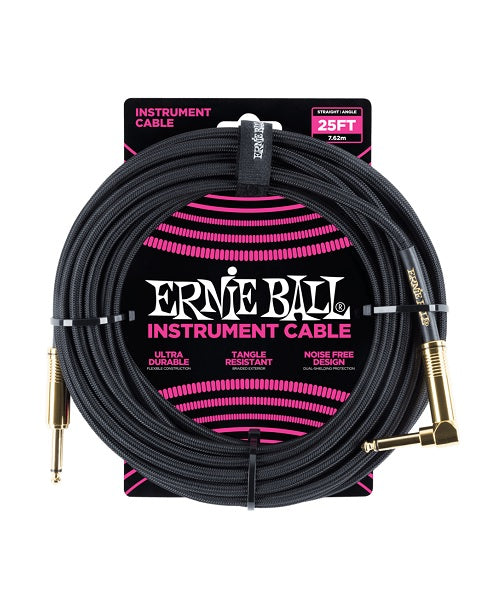 Ernie Ball Cable Braided 6058 Negro 7.62 Mts. Recto/Angulado