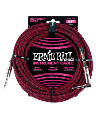 Ernie Ball Cable Braided 6062 Negro/Rojo 7.62 Mts. Recto/Angulado