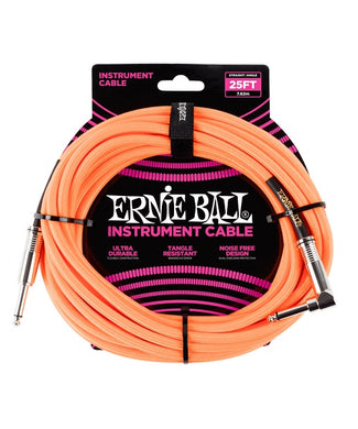 Ernie Ball Cable Braided 6067 Anaranjado Neon 7.62 Mts. Recto/Angulado