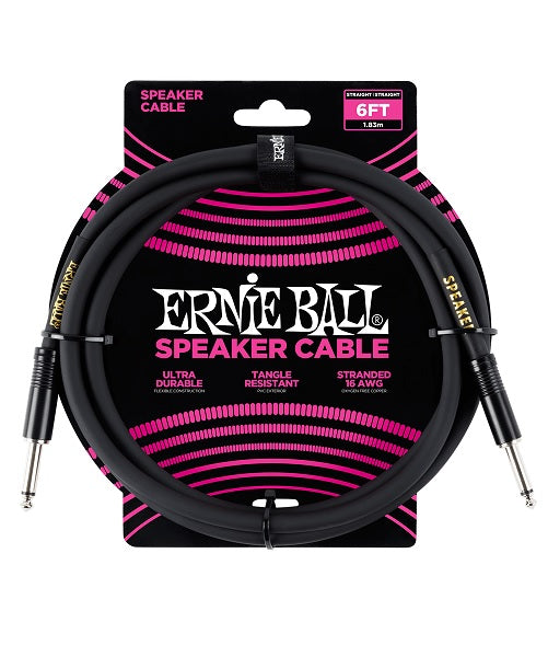 Ernie Ball Cable 1.83Mts para Bafle Negro 6072