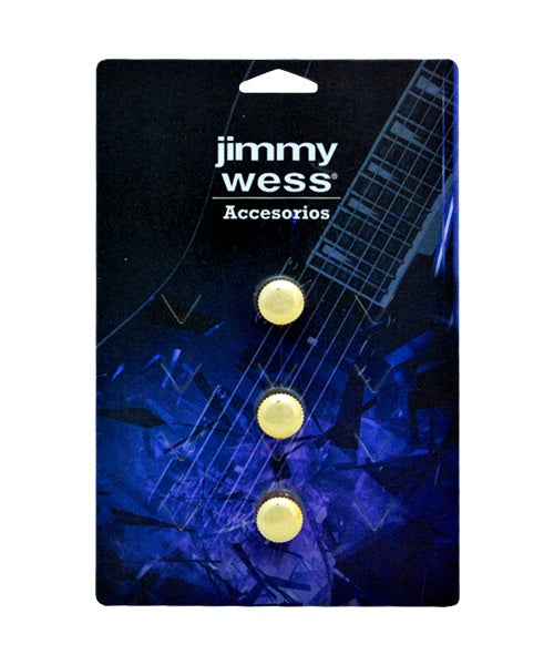Jimmy Wess Botones SGGK-31GD-CK para Guitarra Eléctrica, Metal Dorado (3pzas)