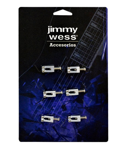 Jimmy Wess Silleta SGSD-03ACR-CK para Guitarra Eléctrica, Cromada (6 pzas)