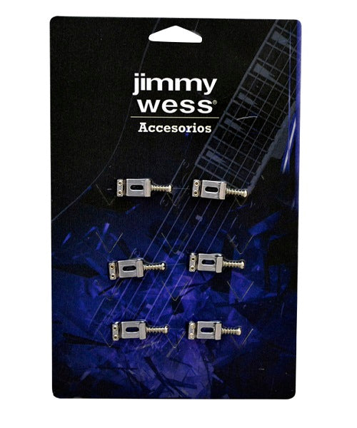 Jimmy Wess Silleta SGSD-11CR-CK para Guitarra Eléctrica, Cromada (6 pzas)