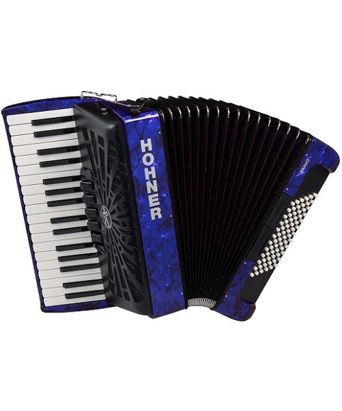Hohner Acordeón Cromático Azul Con Funda A16642 BRAVO III 72