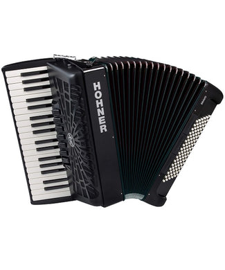 Hohner Acordeón Cromático Negro Con Funda A16722 BRAVO III 96