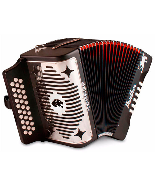 Hohner Acordeón Diatónico Sol-Do-Fa Negro A4800 Panther