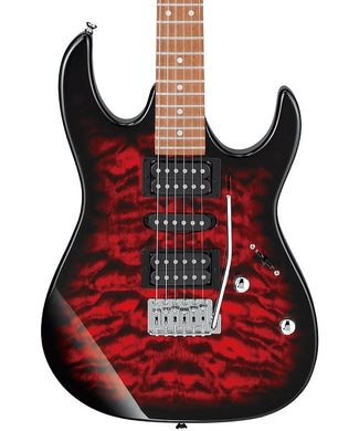Ibanez Guitarra Eléctrica Roja Transperente Sombreado GRX70QA-TRB, Gio RG