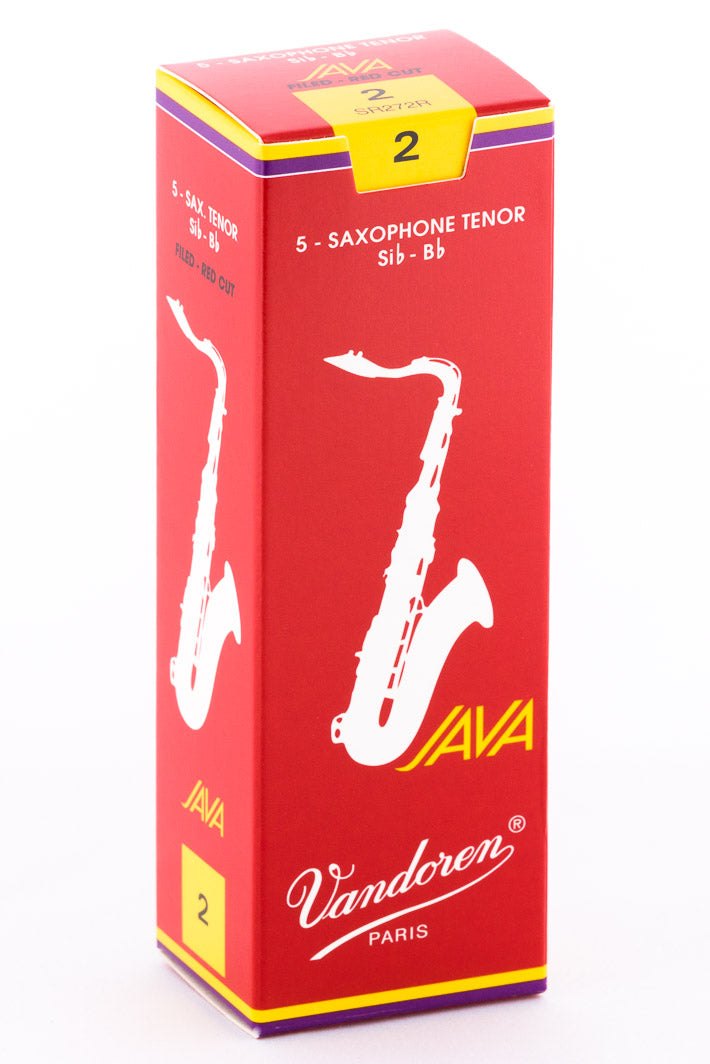 Vandoren Caña "Java Filed" Para Saxofón Tenor 2, Red, SR272R(5), Caja con 5 Piezas