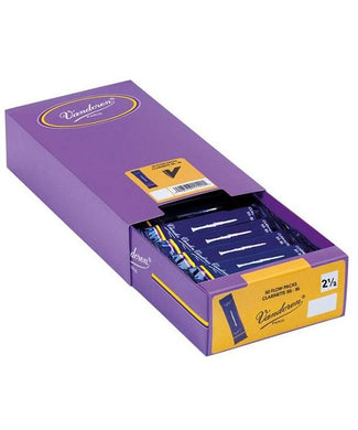 Vandoren Cañas Tradicionales para Clarinete Si Bemol 2 1/2, CR1025(50), Caja con 50 Pzas