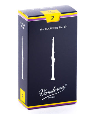 Vandoren Cañas Tradicionales Para Clarinete Si Bemol 2, CR102(10), Caja Con 10 Pzas