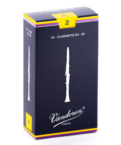Vandoren Cañas Tradicionales Para Clarinete Si Bemol 2, CR102(10), Caja Con 10 Pzas