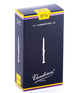 Vandoren Cañas Tradicionales Para Clarinete Mi Bemol 2 1/2, CR1125(10), Caja Con 10 Pzas