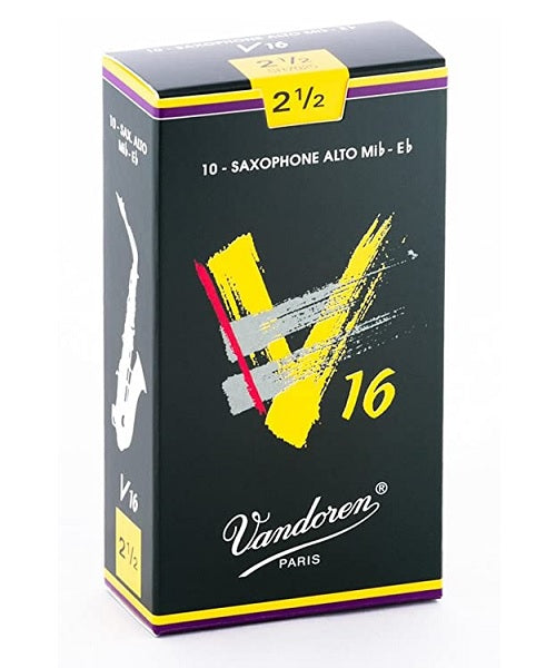 Vandoren Cañas "V16" para Saxofón Alto 2 1/2, SR7025(10), Caja con 10 Pzas