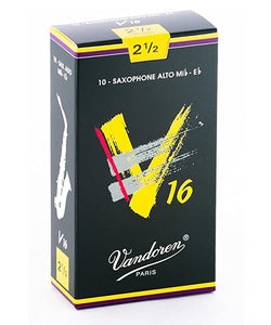 Vandoren Cañas "V16" para Saxofón Alto 2 1/2, SR7025(10), Caja con 10 Pzas